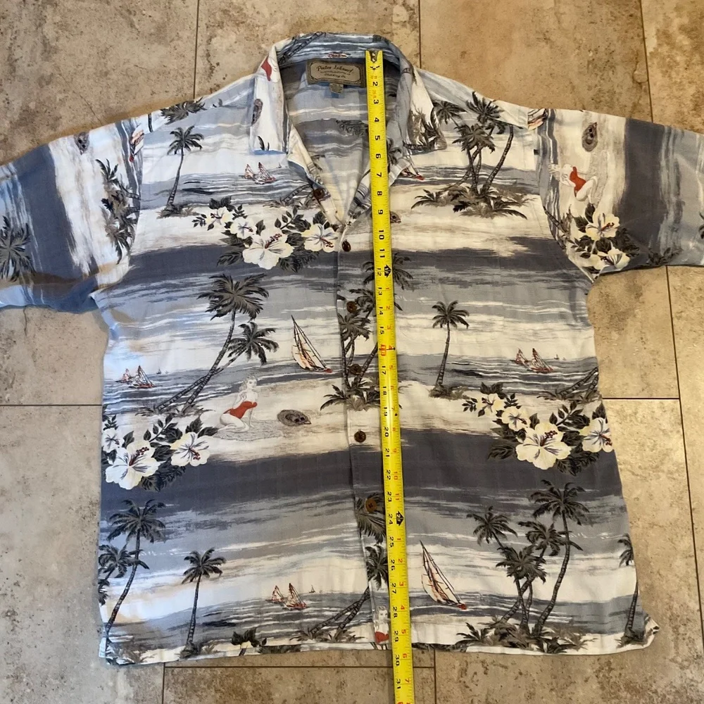 Men's Palm Island Clothing Co Short Sleeved Hawaiian Button Down Shirt Sz L - Picture 10 of 13